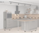 Cuisines Elite Cuisine en îlot 336,6 cm x 220 cm électroménagers inclus planning 1 5