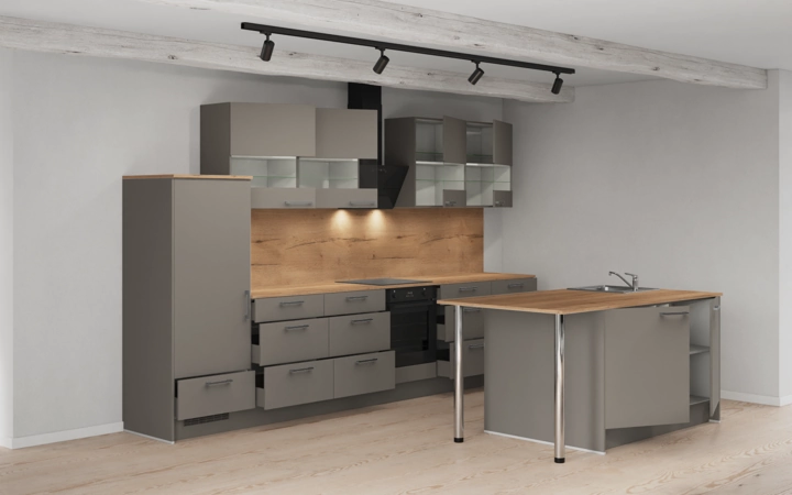 Cuisines Elite Cuisine en îlot 363,4 cm électroménagers inclus planning 1 4