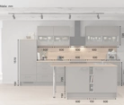 Cuisines Elite Cuisine en îlot 363,4 cm électroménagers inclus planning 1 5