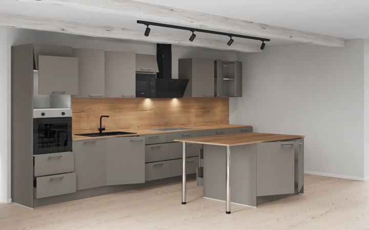 Cuisines Elite Cuisine en îlot 483,4 cm électroménagers inclus planning 1 4