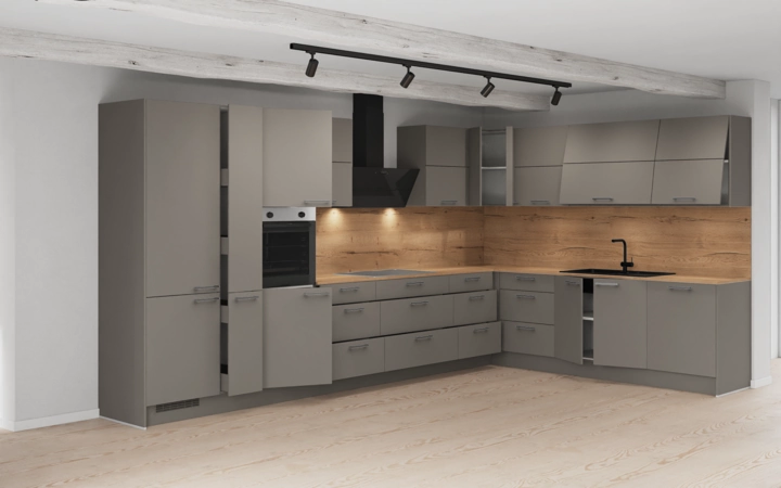 Cuisines Elite Cuisine en L 426,6 cm x 276,8 cm électroménagers inclus planning 1 4