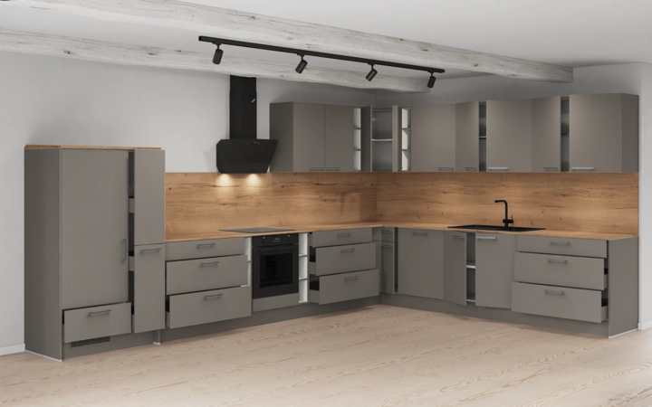 Cuisines Elite Cuisine en L 443,2 cm x 321,8 cm électroménagers inclus planning 1 4
