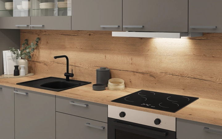 Cuisines Elite Cuisine en L 456,6 cm x 246,8 cm électroménagers inclus planning 1 2