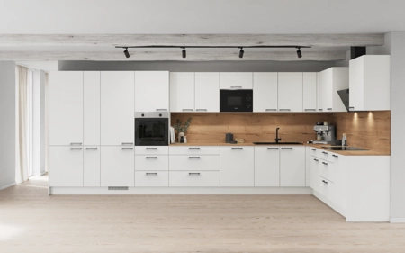 Cuisines Elite Cuisine en L 516,6 cm x 276,8 cm électroménagers inclus planning 1 Blanc alpin, super mat Touch Cuisines Elite Cuisine en L 516,6 cm x 276,8 cm électroménagers inclus planning 1 Blanc alpin, super mat Touch