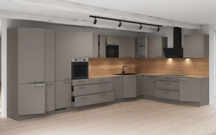 Cuisines Elite Cuisine en L 516,6 cm x 276,8 cm électroménagers inclus planning 1 4