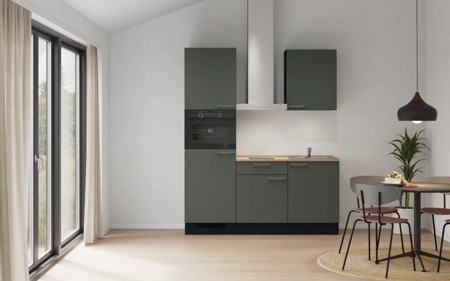 Cuisines Elite Cuisine linéaire 180 cm électroménagers inclus, planning 1 Vert minéral ultra-mat Easytouch Cuisines Elite Cuisine linéaire 180 cm électroménagers inclus, planning 1 Vert minéral ultra-mat Easytouch
