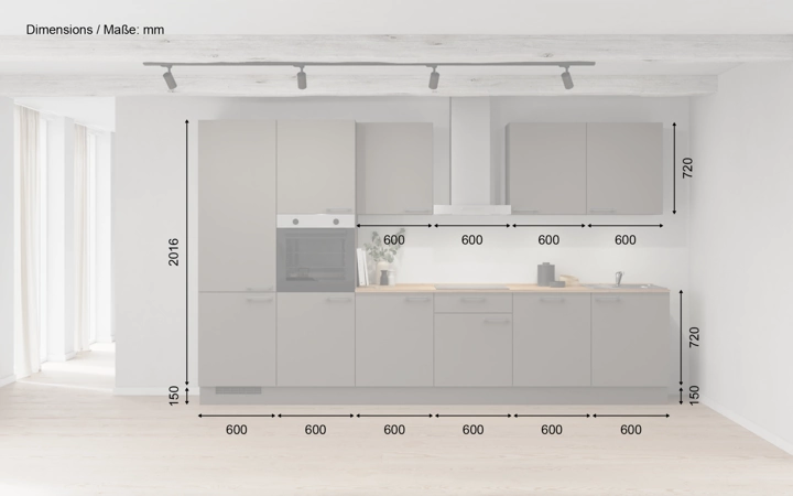 Cuisines Elite Cuisine linéare 360 cm électroménagers inclus planning 1 5