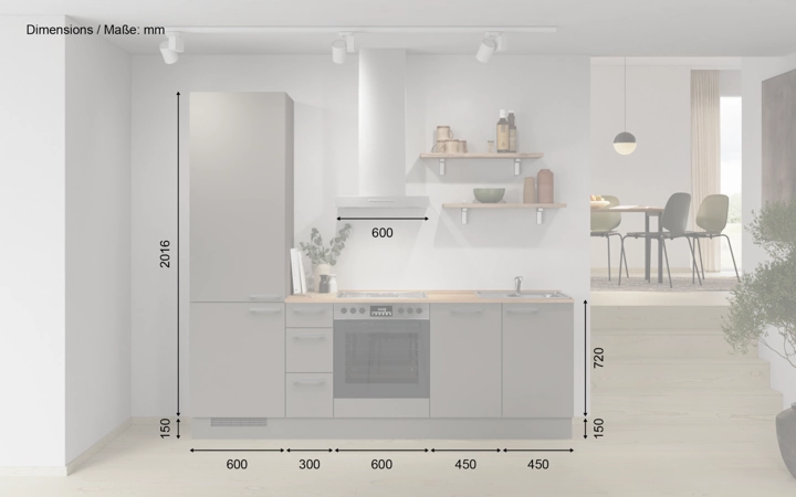 Cuisines Elite Cuisine linéaire 240 cm électroménagers inclus planning 10 5