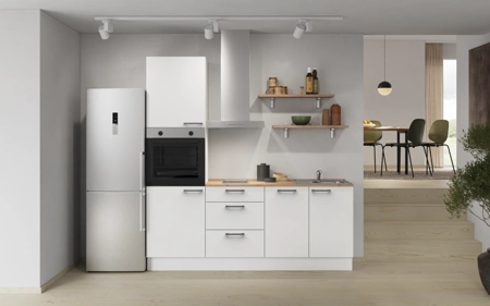 Cuisines Elite Cuisine linéaire 210 cm électroménagers inclus, planning 11 Blanc alpin, super mat Touch Cuisines Elite Cuisine linéaire 210 cm électroménagers inclus, planning 11 Blanc alpin, super mat Touch