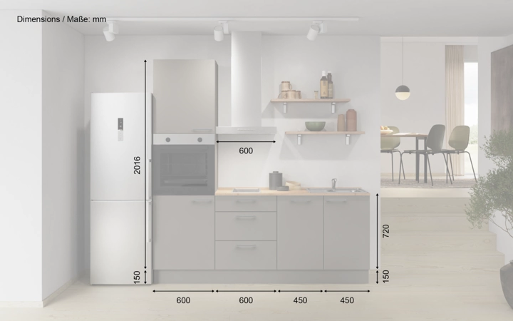 Cuisines Elite Cuisine linéaire 210 cm électroménagers inclus, planning 11 5