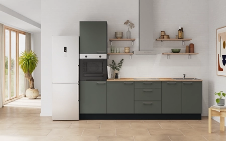Cuisines Elite Cuisine linéare 270 cm électroménagers inclus planning 11 Vert minéral ultra-mat Easytouch Cuisines Elite Cuisine linéare 270 cm électroménagers inclus planning 11 Vert minéral ultra-mat Easytouch