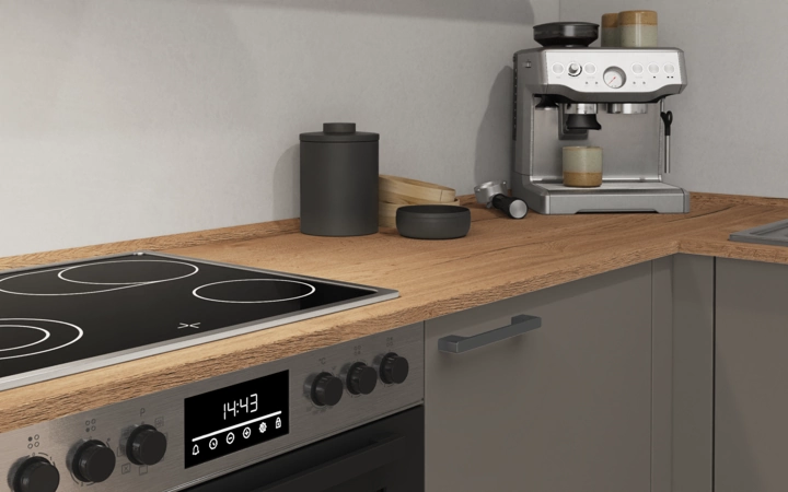 Cuisines Elite Cuisine en L 366,6 cm x 246, 6 cm électroménagers inclus planning 12 3