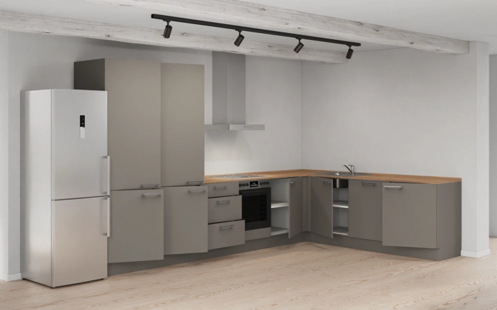 Cuisines Elite Cuisine en L 366,6 cm x 246, 6 cm électroménagers inclus planning 12 4