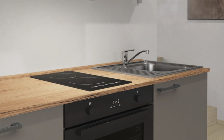 Cuisines Elite Cuisine linéaire 180 cm électroménagers inclus, planning 12 3