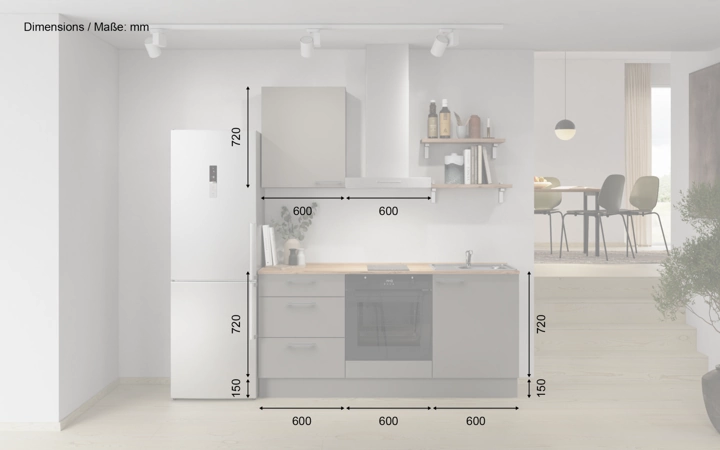 Cuisines Elite Cuisine linéaire 180 cm électroménagers inclus, planning 12 5