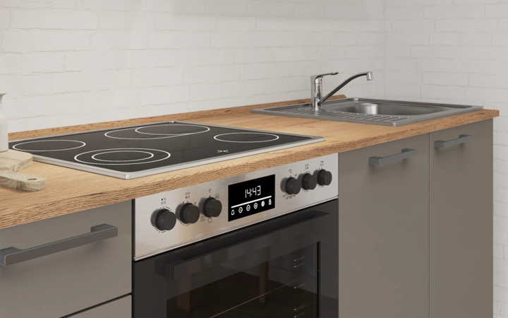 Cuisines Elite Cuisine linéaire 240 cm électroménagers inclus planning 12 3