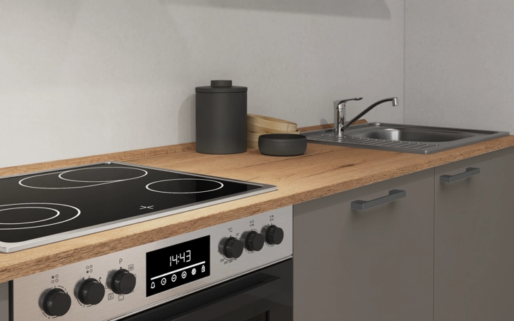 Cuisines Elite Cuisine linéare 330cm électroménagers inclus planning 12 3