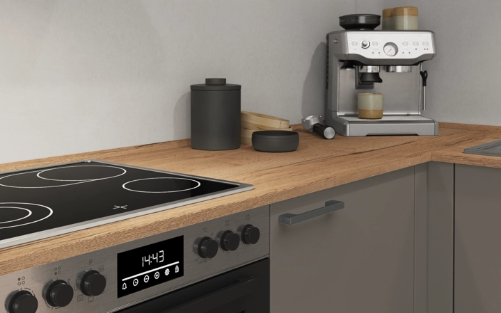 Cuisines Elite Cuisine en L 366,6 cm x 246, 6 cm électroménagers inclus planning 14 3