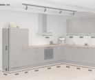 Cuisines Elite Cuisine en L 366,6 cm x 246, 6 cm électroménagers inclus planning 14 5