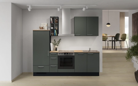 Cuisines Elite Cuisine linéaire 240 cm électroménagers inclus planning 14 Vert minéral ultra-mat Easytouch Cuisines Elite Cuisine linéaire 240 cm électroménagers inclus planning 14 Vert minéral ultra-mat Easytouch