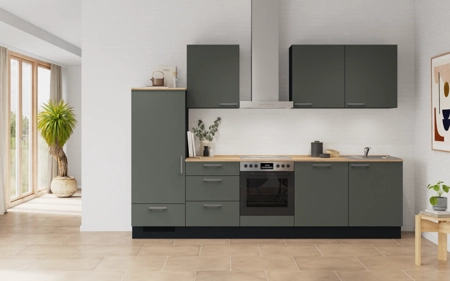 Cuisines Elite Cuisine linéaire 300 cm électroménagers inclus planning 14 Vert minéral ultra-mat Easytouch Cuisines Elite Cuisine linéaire 300 cm électroménagers inclus planning 14 Vert minéral ultra-mat Easytouch