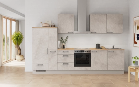 Cuisines Elite Cuisine linéare 330cm électroménagers inclus planning 14 Décor béton gris terre Riva Cuisines Elite Cuisine linéare 330cm électroménagers inclus planning 14 Décor béton gris terre Riva