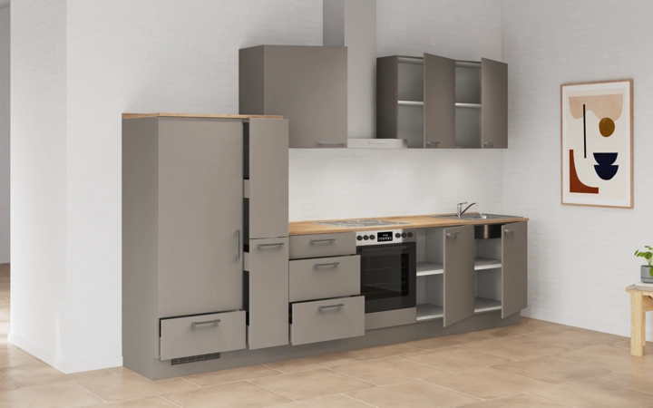 Cuisines Elite Cuisine linéare 330cm électroménagers inclus planning 14 4