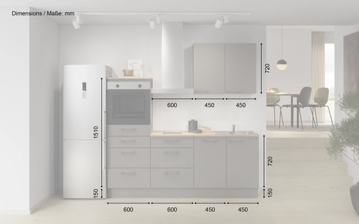 Cuisines Elite Cuisine linéaire 210 cm électroménagers inclus, planning 15 5