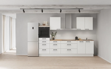 Cuisines Elite Cuisine linéaire 300 cm électroménagers inclus planning 15 Blanc alpin, super mat Touch Cuisines Elite Cuisine linéaire 300 cm électroménagers inclus planning 15 Blanc alpin, super mat Touch