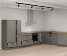 Cuisines Elite Cuisine en L 366,6 cm x 246, 6 cm électroménagers inclus planning 17 4