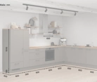 Cuisines Elite Cuisine en L 366,6 cm x 246, 6 cm électroménagers inclus planning 17 5