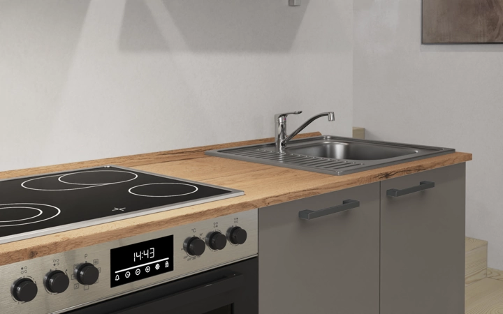 Cuisines Elite Cuisine linéare 270 cm électroménagers inclus planning 17 3