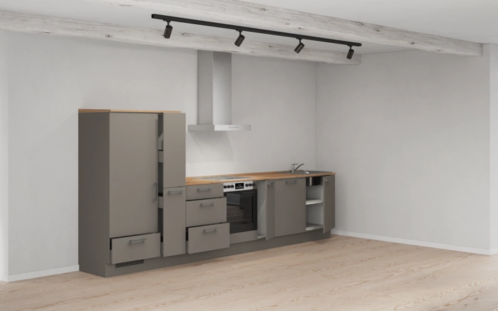 Cuisines Elite Cuisine linéare 360 cm électroménagers inclus planning 17 4