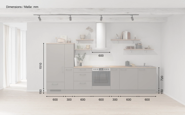 Cuisines Elite Cuisine linéare 360 cm électroménagers inclus planning 17 5