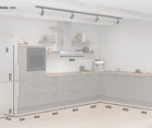 Cuisines Elite Cuisine en L 366,6 cm x 246, 6 cm électroménagers inclus planning 18 5