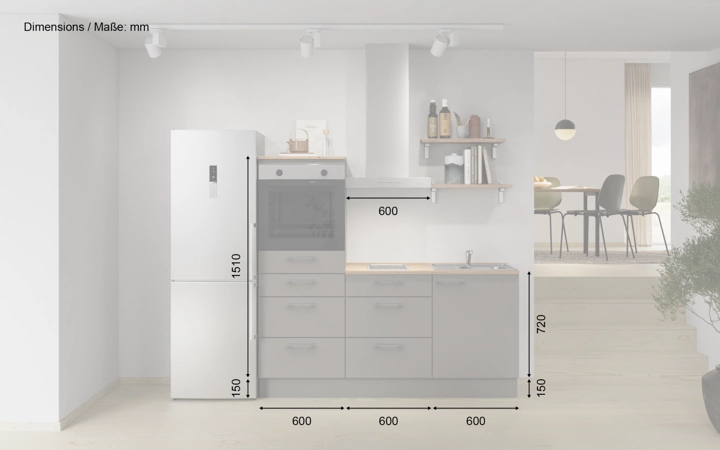 Cuisines Elite Cuisine linéaire 180 cm électroménagers inclus, planning 18 5