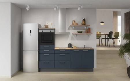 Cuisines Elite Cuisine linéaire 210 cm électroménagers inclus, planning 18 Bleu fjord ultra-mat Easytouch Cuisines Elite Cuisine linéaire 210 cm électroménagers inclus, planning 18 Bleu fjord ultra-mat Easytouch