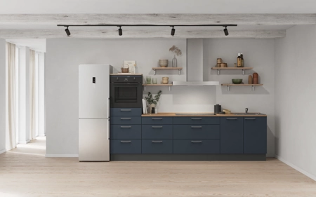 Cuisines Elite Cuisine linéaire 300 cm électroménagers inclus planning 18 Bleu fjord ultra-mat Easytouch Cuisines Elite Cuisine linéaire 300 cm électroménagers inclus planning 18 Bleu fjord ultra-mat Easytouch