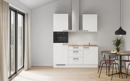 Cuisines Elite Cuisine linéaire 180 cm électroménagers inclus, planning 2 Blanc alpin, super mat Touch Cuisines Elite Cuisine linéaire 180 cm électroménagers inclus, planning 2 Blanc alpin, super mat Touch