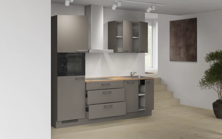 Cuisines Elite Cuisine linéaire 240 cm électroménagers inclus planning 2 4