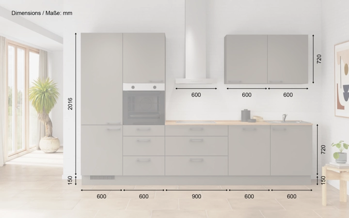 Cuisines Elite Cuisine linéare 330cm électroménagers inclus planning 2 5