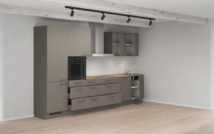 Cuisines Elite Cuisine linéare 360 cm électroménagers inclus planning 2 4