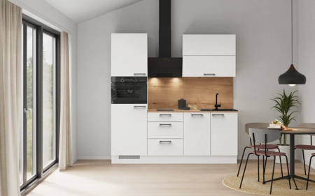 Cuisines Elite Cuisine linéaire 210 cm électroménagers inclus, planning 3 Blanc alpin, super mat Touch Cuisines Elite Cuisine linéaire 210 cm électroménagers inclus, planning 3 Blanc alpin, super mat Touch