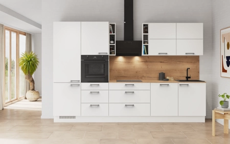Cuisines Elite Cuisine linéare 330cm électroménagers inclus planning 3 Blanc alpin, super mat Touch Cuisines Elite Cuisine linéare 330cm électroménagers inclus planning 3 Blanc alpin, super mat Touch