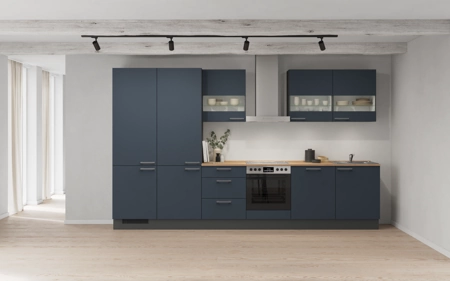 Cuisines Elite Cuisine linéare 360 cm électroménagers inclus planning 4 Bleu fjord ultra-mat Easytouch Cuisines Elite Cuisine linéare 360 cm électroménagers inclus planning 4 Bleu fjord ultra-mat Easytouch