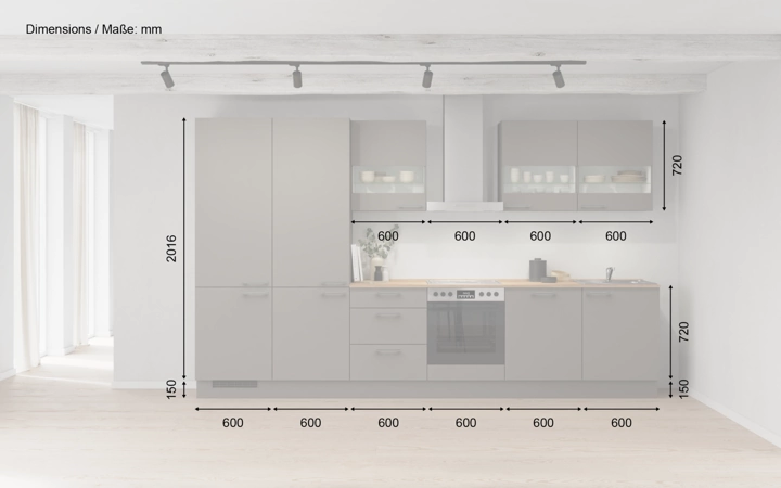 Cuisines Elite Cuisine linéare 360 cm électroménagers inclus planning 4 5