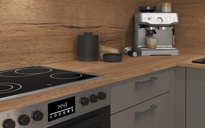Cuisines Elite Cuisine en L 366,6 cm x 246, 6 cm électroménagers inclus planning 5 3