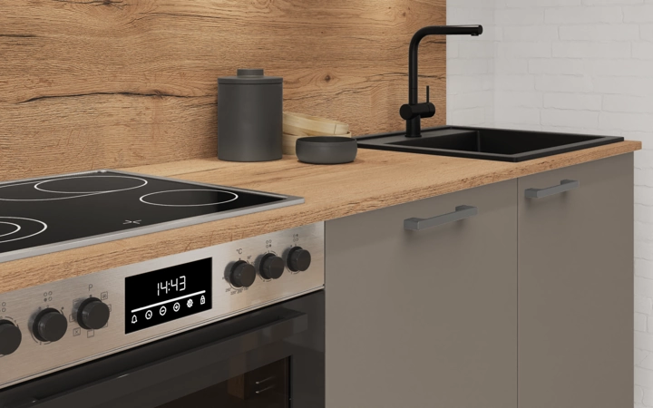 Cuisines Elite Cuisine linéare 330cm électroménagers inclus planning 5 3