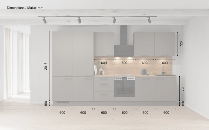 Cuisines Elite Cuisine linéare 360 cm électroménagers inclus planning 5 5
