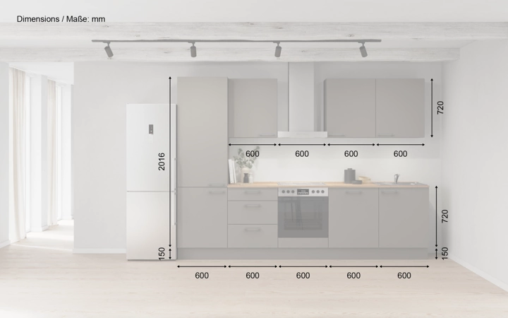Cuisines Elite Cuisine linéaire 300 cm électroménagers inclus planning 6 5